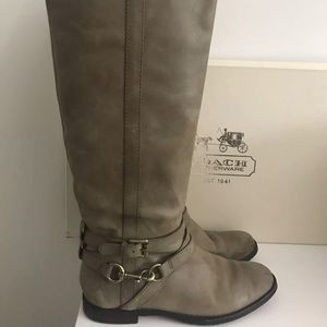 Coach Marlena Olive Green Brass Boots Rare Size 7